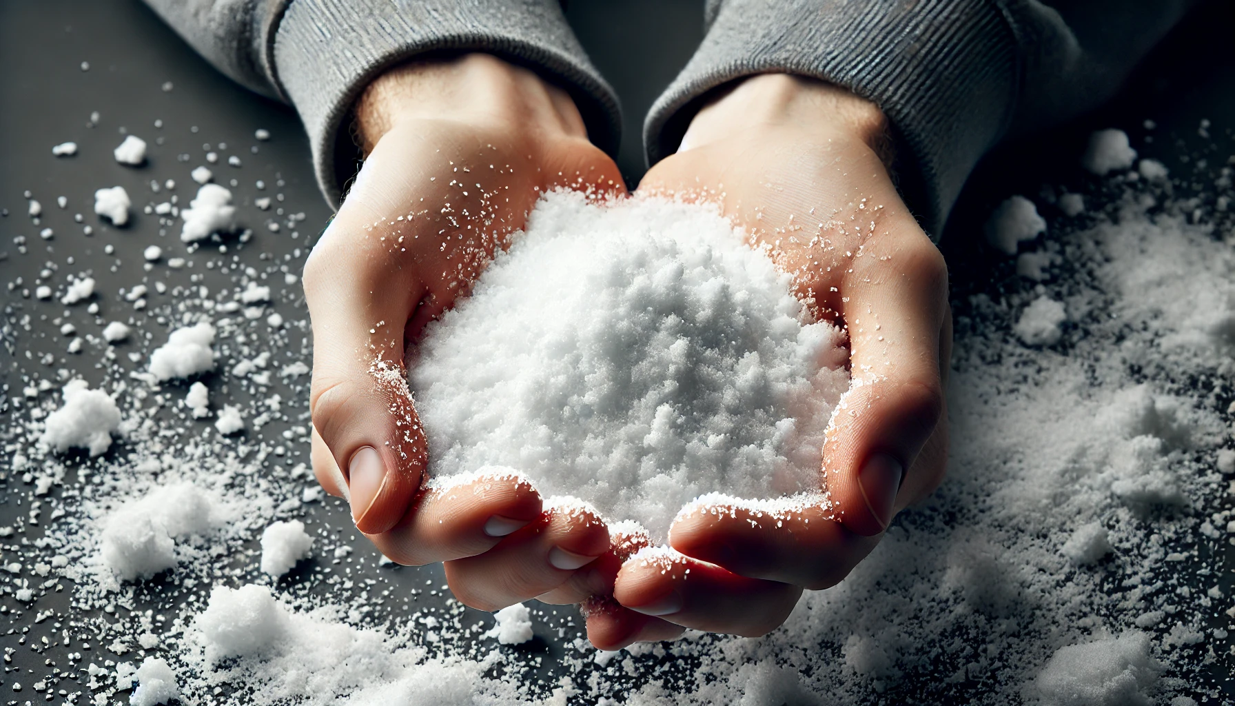 Nieve Artificial Nieve artificial decorativa en mis manos