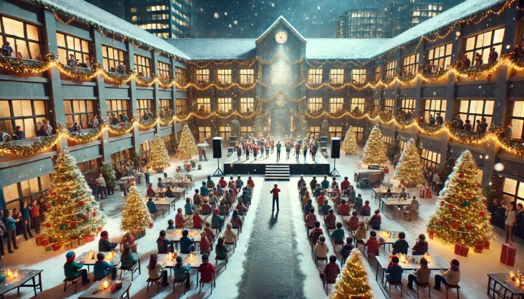 fiesta de navidad en el colegio o en la escuela